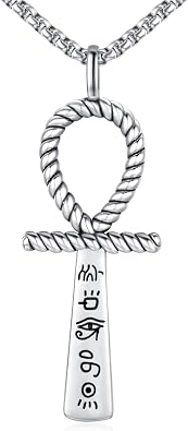 Ankh Necklace Men Women 925 Sterling Silver Egyptian Coptic Ankh Pendant Egyptian Cross Necklace Egyptian Ankh Jewelry