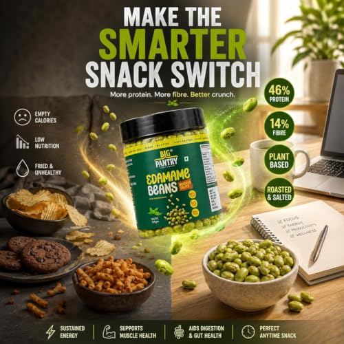 Image of Big Pantry Roasted & Salted Edamame Bean Snack 150g (Pack of 2)