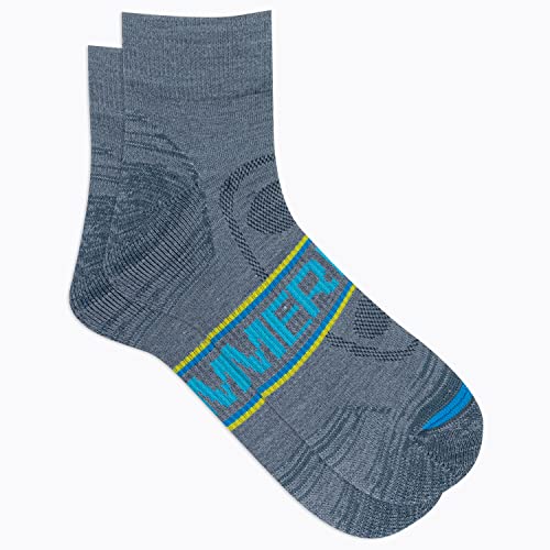 Image of Merrell Unisex Men's and Women's Zoned Cushioned Wool Hiking Ankle Socks - Breathable Arch Support