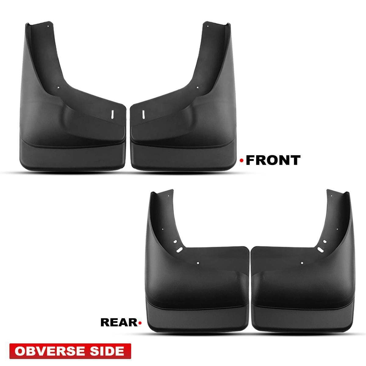 A-Premium Set of 4PCS Mud Flaps Splash Guards Mudguards Mudflaps Compatible with Chevrolet Avalanche, Silverado, Suburban, Tahoe 01-06 & GMC Sierra, Yukon 00-06, fits for Fender Flares, Front & Rear