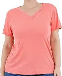 Blusa Básica Feminina Plus Size Viscolycra Decote V - Toque Macio, Modelagem Confortável e Secagem Rápida