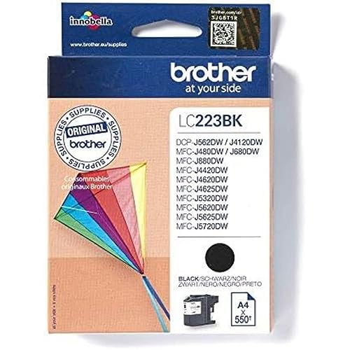 Brother Original Tintenpatrone LC-223BK schwarz DCP-J4120DW MFC-J4420DW MFC-J4620DW MFC-J4625DW MFC-J5320DW MFC-J5620DW MFC-J5625DW MFC-J5720DW klein