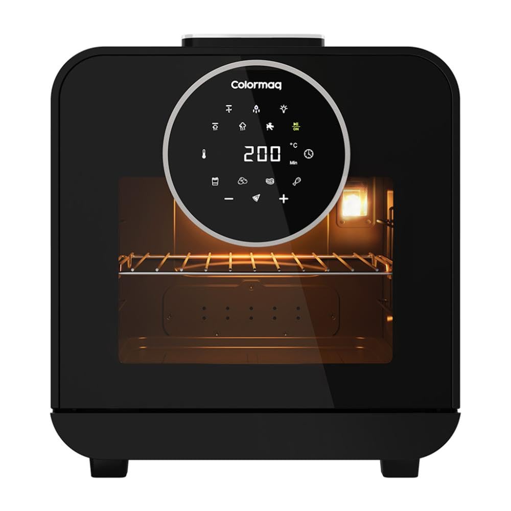 COLORMAQ Air Fryer Oven com Vapor, 1500W, 15 Litros, Digital, Preta, 127V