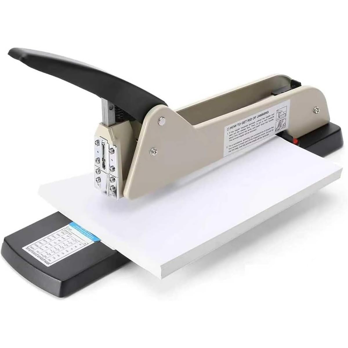 Cucitrice a lunga portata resistente, gamma di pinzatura regolabile 25 cm, capacità 210 fogli, include guida fissa per opuscoli e documenti d'ufficio