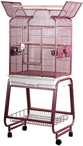 A&E Cage 782217 Burgundy Open Victorian Top with Plastic Base Bird Cage, 22" x 17"