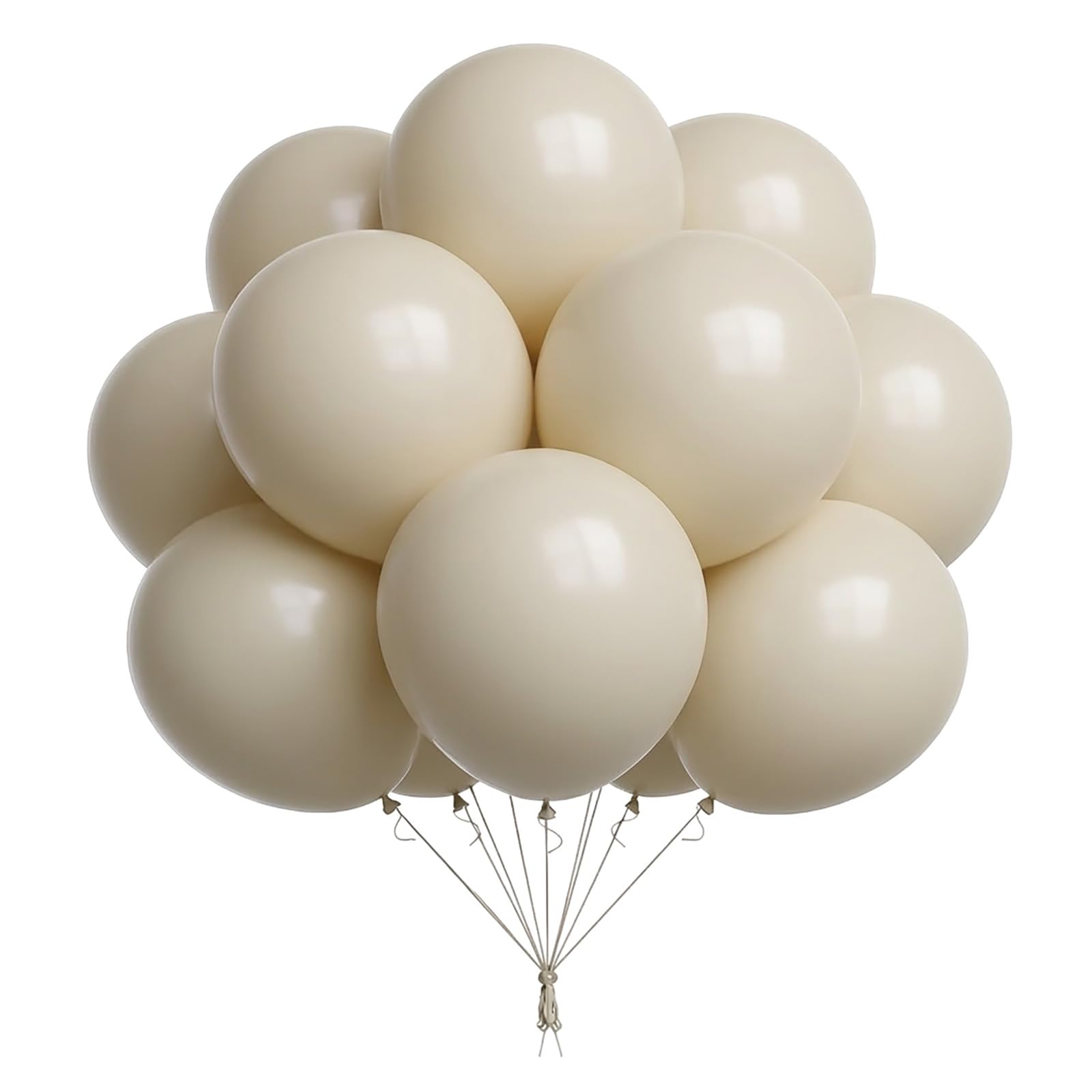 18 Inch Sand White Balloons – Pack of 8, Large Premium Helium-Quality Latex Party Balloons for Birthday & Wedding Decorations