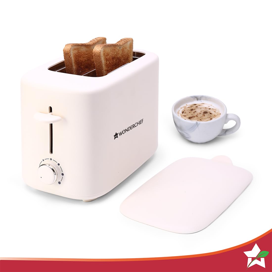Wonderchef Bellagio 2-Slice Pop-up Toaster with Lid Cover | 800 Watt | 2 Bread Slice | 7- Level Browning Controls|Wide Bread Slots| Auto Shut Off | Easy to Clean| White| 2 Year Warranty (B0CT5VCY4W) Amazon Price History, Amazon Price Tracker