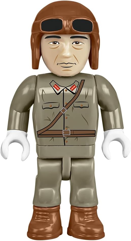 Close-up of the Japanese tank driver figure from the COBI Type 95 Ha-Go Tank set.