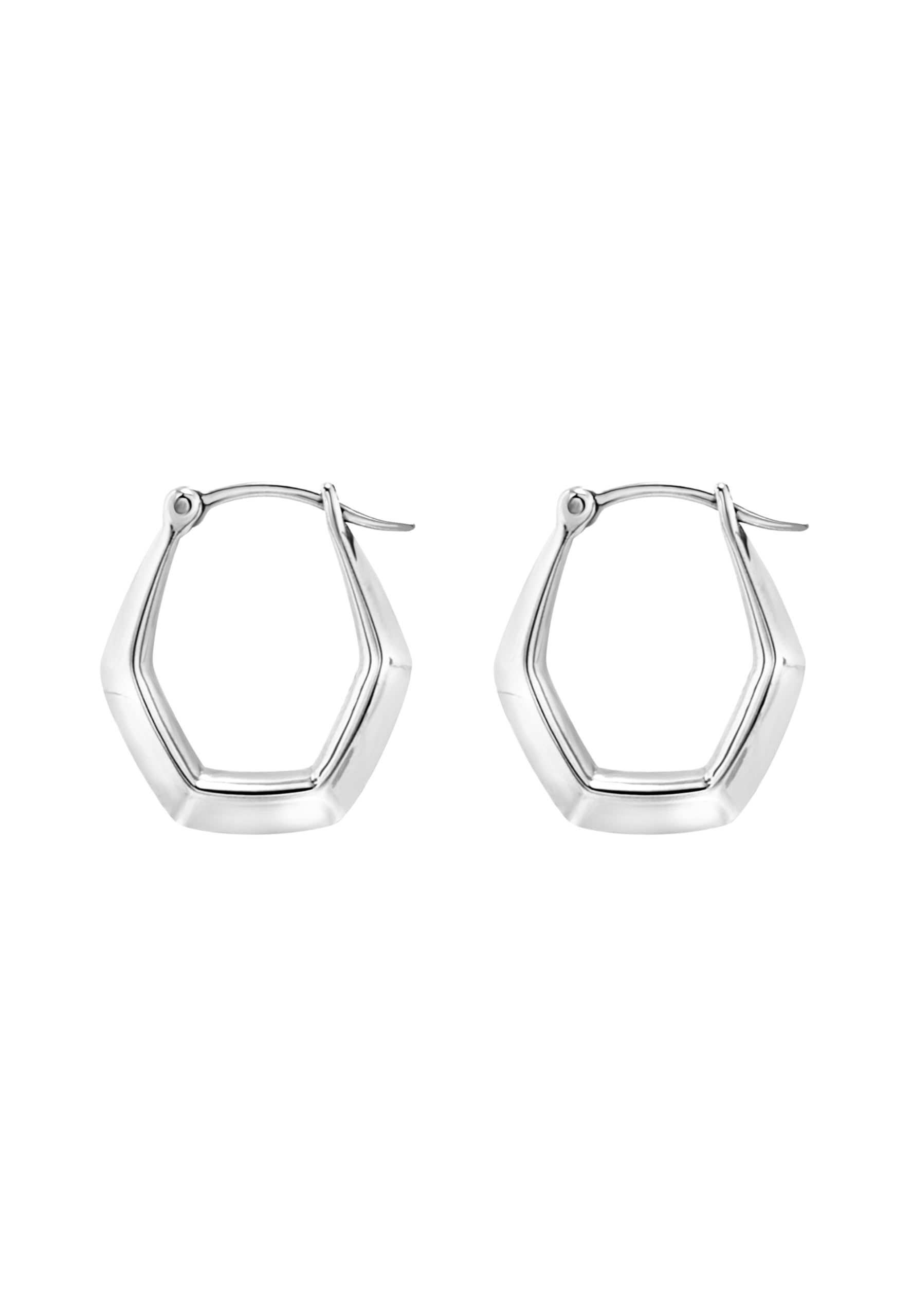Breil, Collezione Hypnotic, Orecchini Donna in Acciaio Lucido dalla Forma Esagonale, Pratica Chiusura, Idea Regalo Donna
