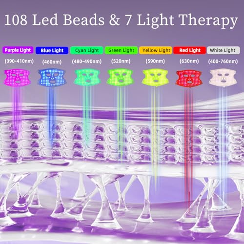 Red Light Therapy for Face, Portable Red Light Therapy Mask with Remote, LED Face Mask Light Therapy with Timing Function, for Home, Working, Yoga, Sleep - Image 3