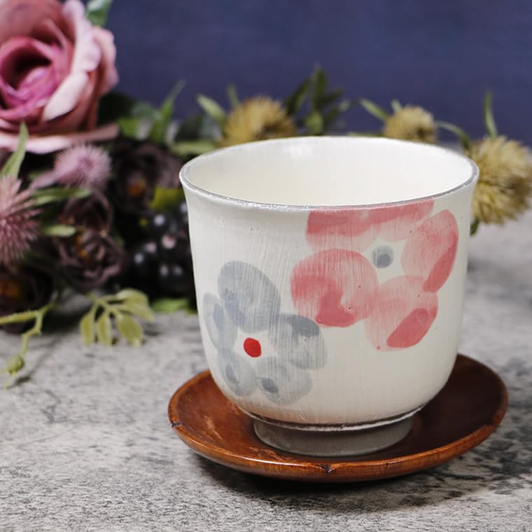 Amazon | しがらき焼 ペア 湯呑み 約290ml(満水時) 【花花(ブルー