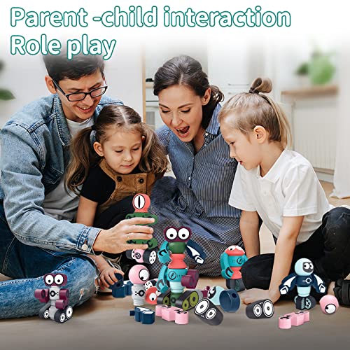 Temi Magnets Robot Toy For 3 4 5 6 7 Year Old Boys - Transform Toysplanet Magnetic Building Blocks Stacking For Toddler, Stem Learning Educational Christmas & Birthday Gifts For Kids Ages 3-7 #TOP1
