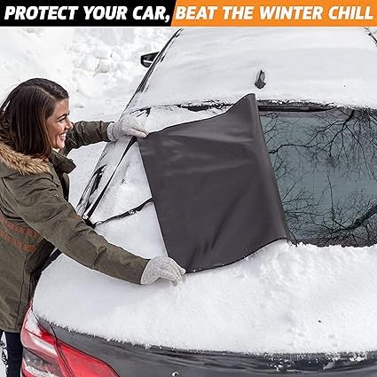 Bâche Protection Pare Brise Arrière Voiture pour Vauxhall Adam (2012-2019), Couverture de Pare-Brise Arrière de Voiture, Housse de Pare-Brise Anti Neige Pliable