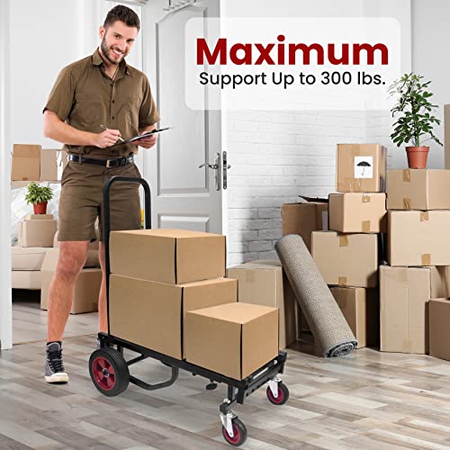 Pyle-Compact-Folding-Adjustable-Equipment-Cart-Heavy-Duty-8-in-1-Convertible-Cart-Hand-TruckDollyPlatform-Cart-with-R-Trac-Wheels-Expandable-Up-to-2524-to-4024-Pyle-PKEQ38