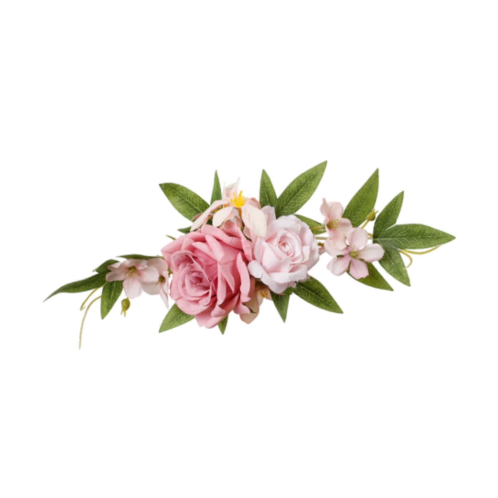 AUYXSSZ Beautiful Silk Flower Arrangement Lifelike Wedding Arch Wedding Floral Swag Stand Festive Decor With Delicate Texture Silk Flower Arrangement Garden, Pink, 30x13cm