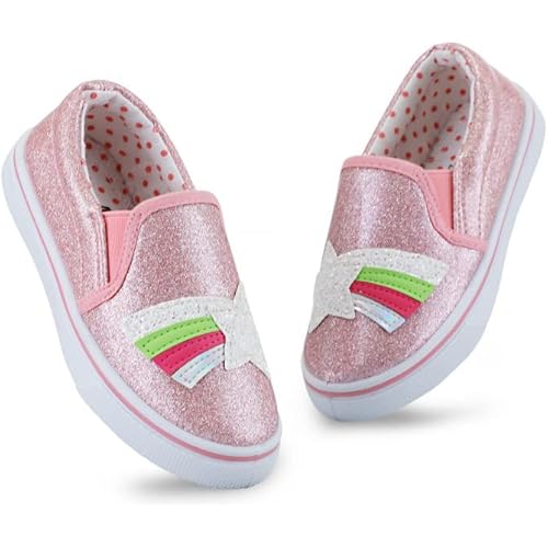 K KomForme Toddler Sneakers for Girls Boys Slip On Canvas Walking Shoes