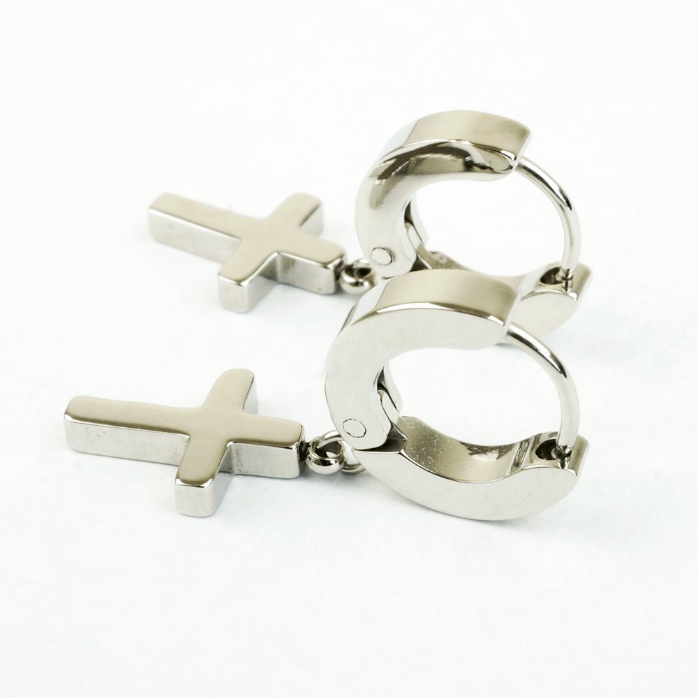 Amazon | [ATK21] 両耳用（2個セット） クロス 十字架 フープ