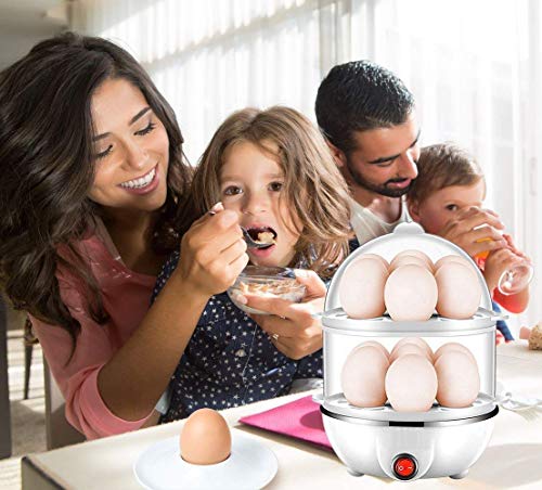 GHE ® Double Layer Egg Boiler Electric Automatic Off 2 Layer 14 Egg Poacher for Steaming, Cooking, Boiling and Frying (Multicolour, 350 Watts) - Image 7