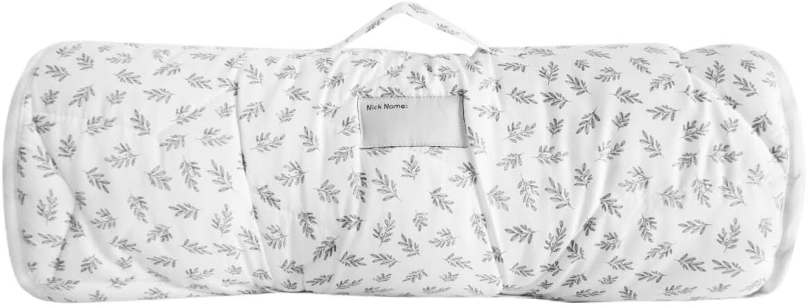 Toddler Nap Mat with Blanket 50" x 21" x 1.5", Nap Mat for Boys Girls Super Soft and Cozy, Kids Sleeping Bag for Preschool, Daycare, Toddler Sleeping Bag, Green Leaf