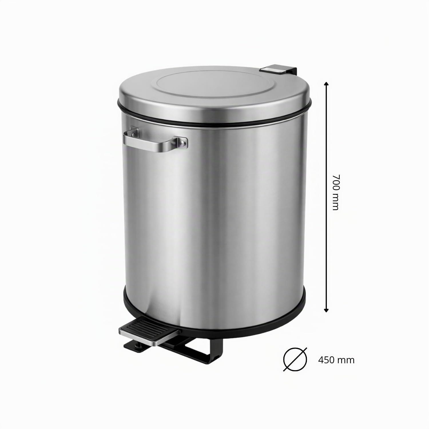 Générique Poubelle Inox à Pédale 100 Litres – Acier Inoxydable AISI 201