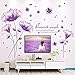 CQAZX  Violet Couleur Romantique Fleur Sticker Mural Vinyle Diy Stickers Muraux Pour La Maison Salon Chambre Décoratif Mural Art