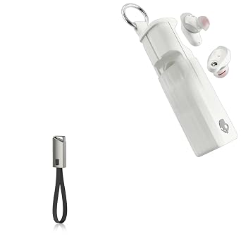 BoxWave Cable Compatible with Skullcandy Method 360 ANC - USB Type-C Keychain Charger, Key Ring USB Type-C to Type-A 8 in USB Cable - Jet Black