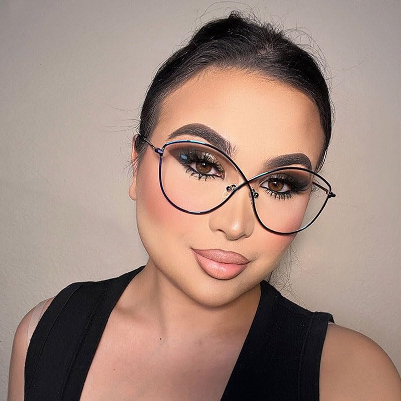 Image of VOOGLAM Stylish Cateye Blue Light Blocking Glasses for Women Anti Eyestrain Dry Eyes Eyewear Iliana