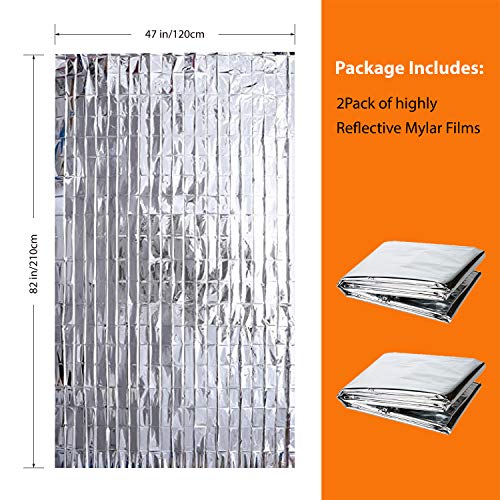 Navadeal 2 Pack Silver Highly Reflective Mylar Films, 82X 47Inch, Metallized Foil Covering Sheet, Garden Greenhouse Farming, Increase Plant Growth Save Power, Reduce Uneven Heat Environment Safe #TOP3