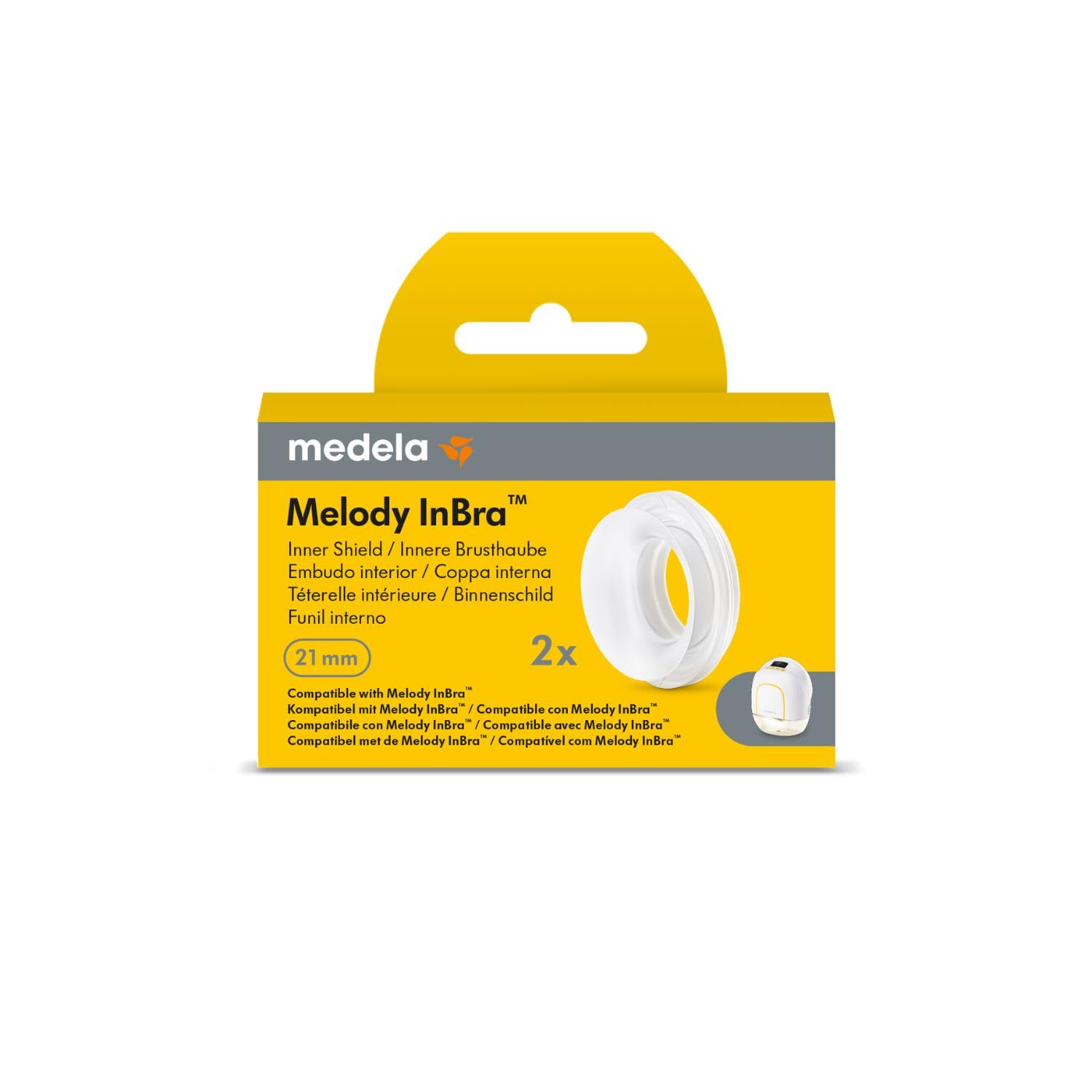 Medela Replacement 21mm Inner Shield, 2-Pack, Designed for Melody InBra™ Breast Pump