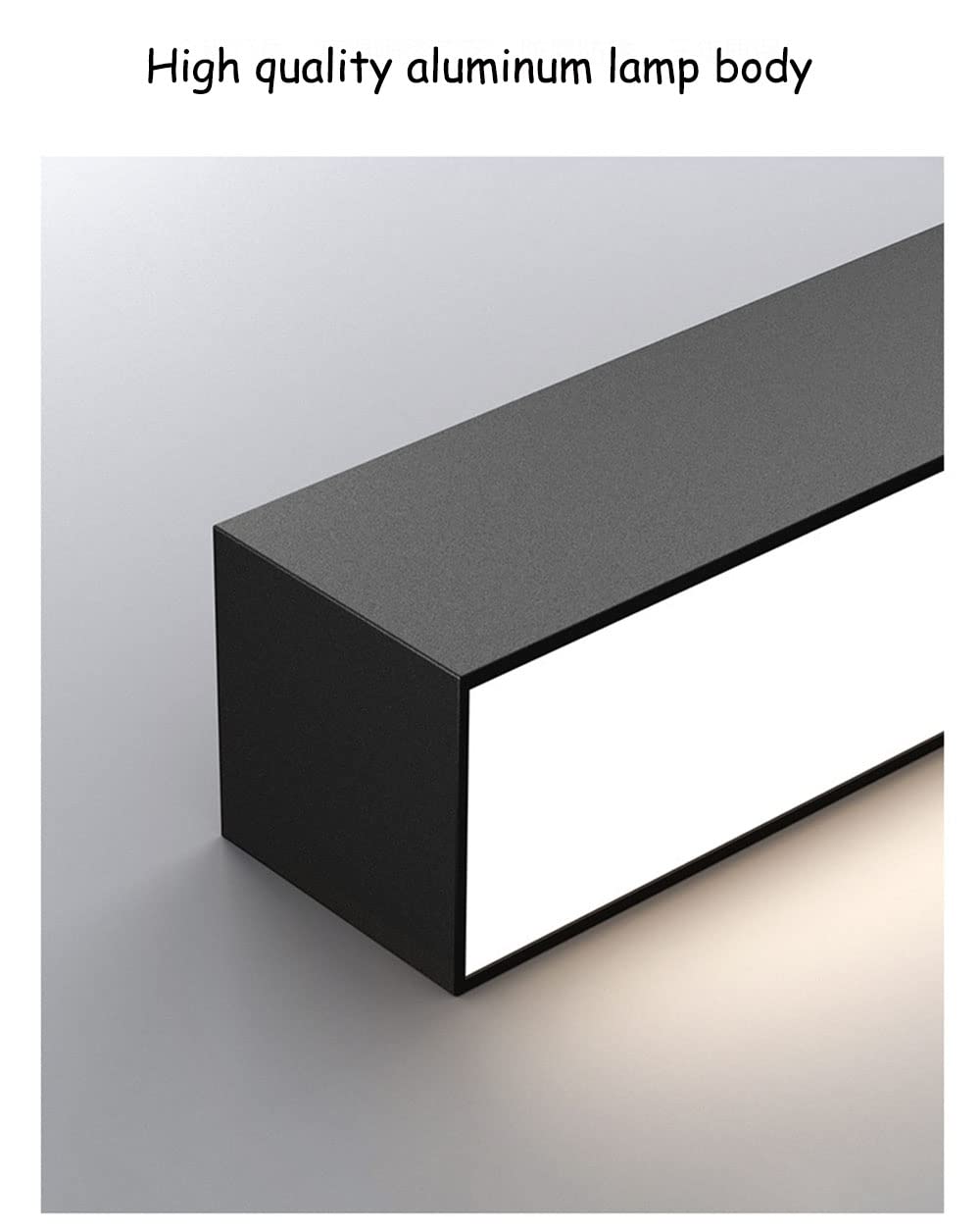 LED Wohnzimmer Deckenleuchte Innen Schwarz Deckenlampe Dimmbar Acryl Spiegelleuchte Aluminium Lange Lichtleiste Deckenbeleuchtung Badlampe für Korridor Badzimmer Büro Schlafzimmer (Weiß,54cm)