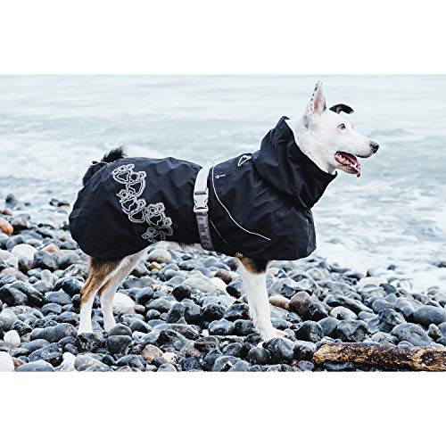 Hurtta Drizzle Waterproof Dog Coat with Reflectors, Black 25cm