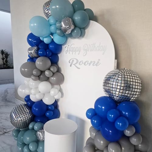 Image of 14 Pcs Disco Ball Balloons 22 /15 /10 4D Ball Balloons Metallic Silver Disco Mylar Balloon Chrome for Birthday Bachelorette 70s 80s 90s Themed Graduation Retro New Year Eve Prom Party Decor