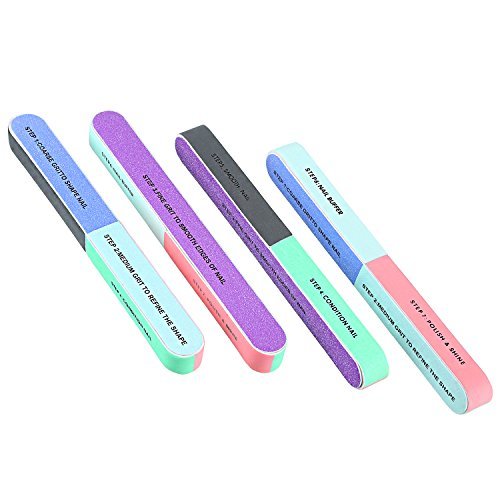 Mudder Multi Side Nail File and Buffers Nail Sanding Block Professional Filer Board and Shiners Cosmetic Manicure Suit for Home Salon, 7 Ways (6Pack)
