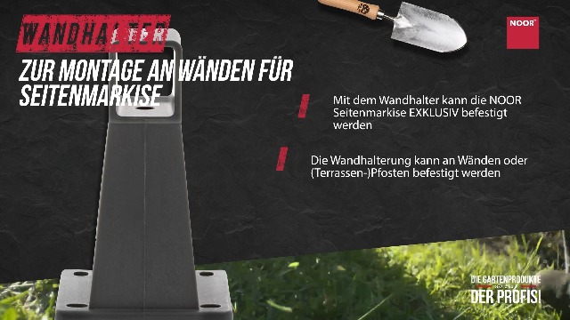 Noor Wandhalter für Seitenmarkisen, grau, inkl. Schrauben