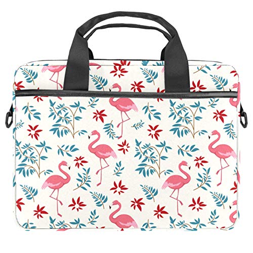 Sac à bandoulière en osier rigide et finitions flamant rose pour ordinateur portable 14 pouces