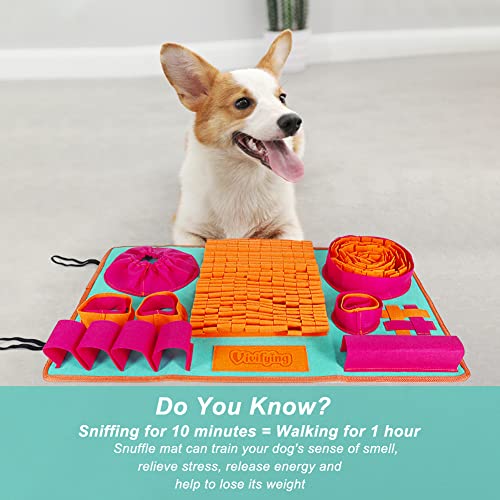 Vivifying Schnüffelmatte für Hunde, Interaktive Hundespielzeug für Langeweile und geistige Stimulation, Schnüffelteppich für Hunde Groß fördert natürliche Futtersuche und langsames Fressen