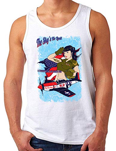 Débardeur Homme OM3 Rétro Army Poster Pin Up Blanc Taille S à 4XL