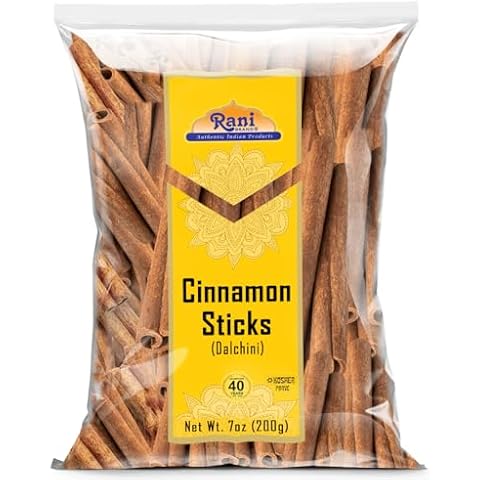 Rani Cinnamon Sticks 7oz (200g) - 36-44 Sticks - Strong Aroma, Perfect for Baking, Cooking & Beverages | 3+ Inches Length - Cassia Saigon Cinnamon from Vietnam | Kosher Cover