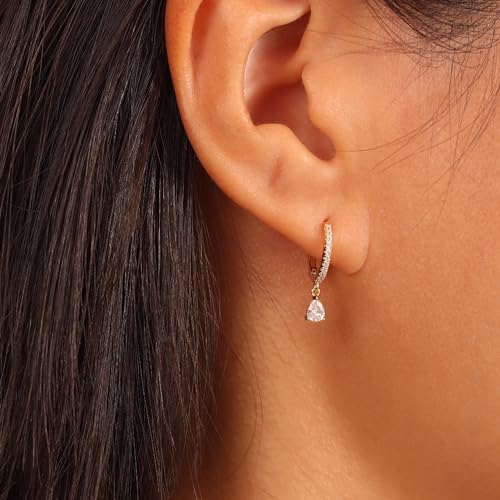 Image of Freekiss 3 Pairs Gold Hoop Earrings Set: Dainty Stud Earrings Trendy Small 14K Gold Plated Hypoallergenic Dangle Cartilage Huggie Hoop Earrings for Women Gold Jewelry for Women Gifts