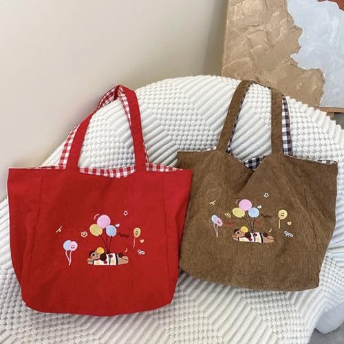 Bolso tote gingham de gran capacidad para mujer, bolsa de hombro a cuadros ligera de lona, bolso de mano para viaje miniatura 5