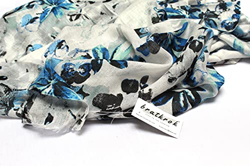 Image of bratkrok WOMEN'S STYLISH FLORAL PRINTED RAYON SCARF /SCARVES /STOLE FOR SUMMERS