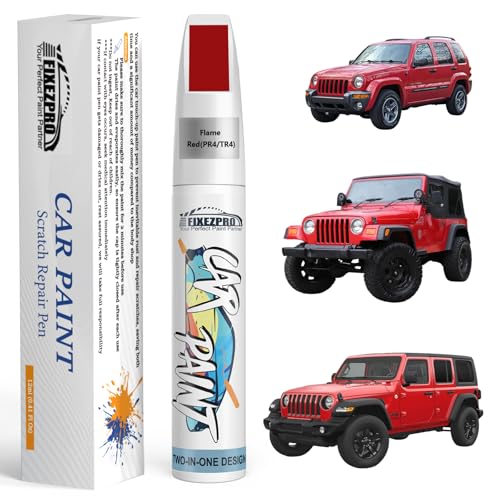Image of Flame Red(PR4 /TR4) Touch Up Paint for Jeep, Car Paint Scratch Repair Remover Pen Color Exact Match, Quick and Easy Fix Automotive Chips and Nicks Scuff