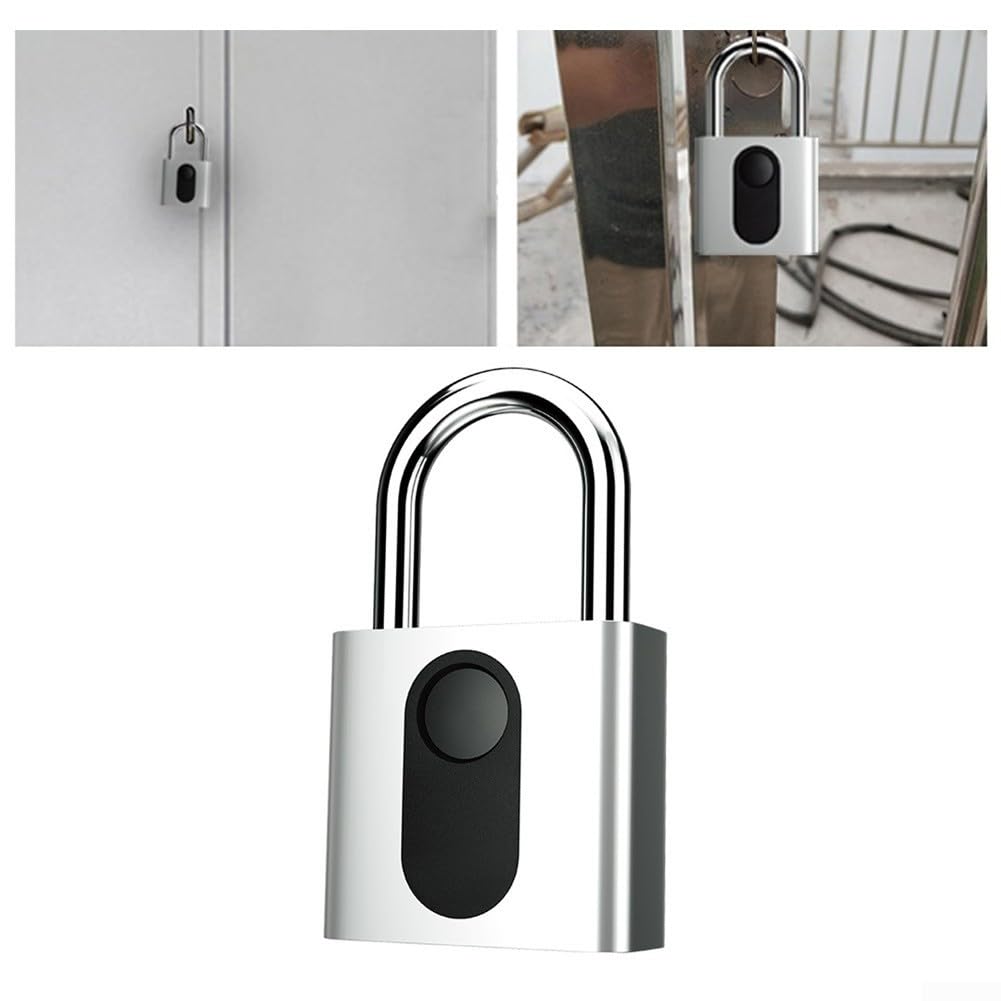 Cadenas intelligent pour empreintes digitales avec 60 empreintes digitales, application mobile via Oklock+, étanchéité IP65 en alliage de zinc et construction en acier inoxydable, 160 mAh