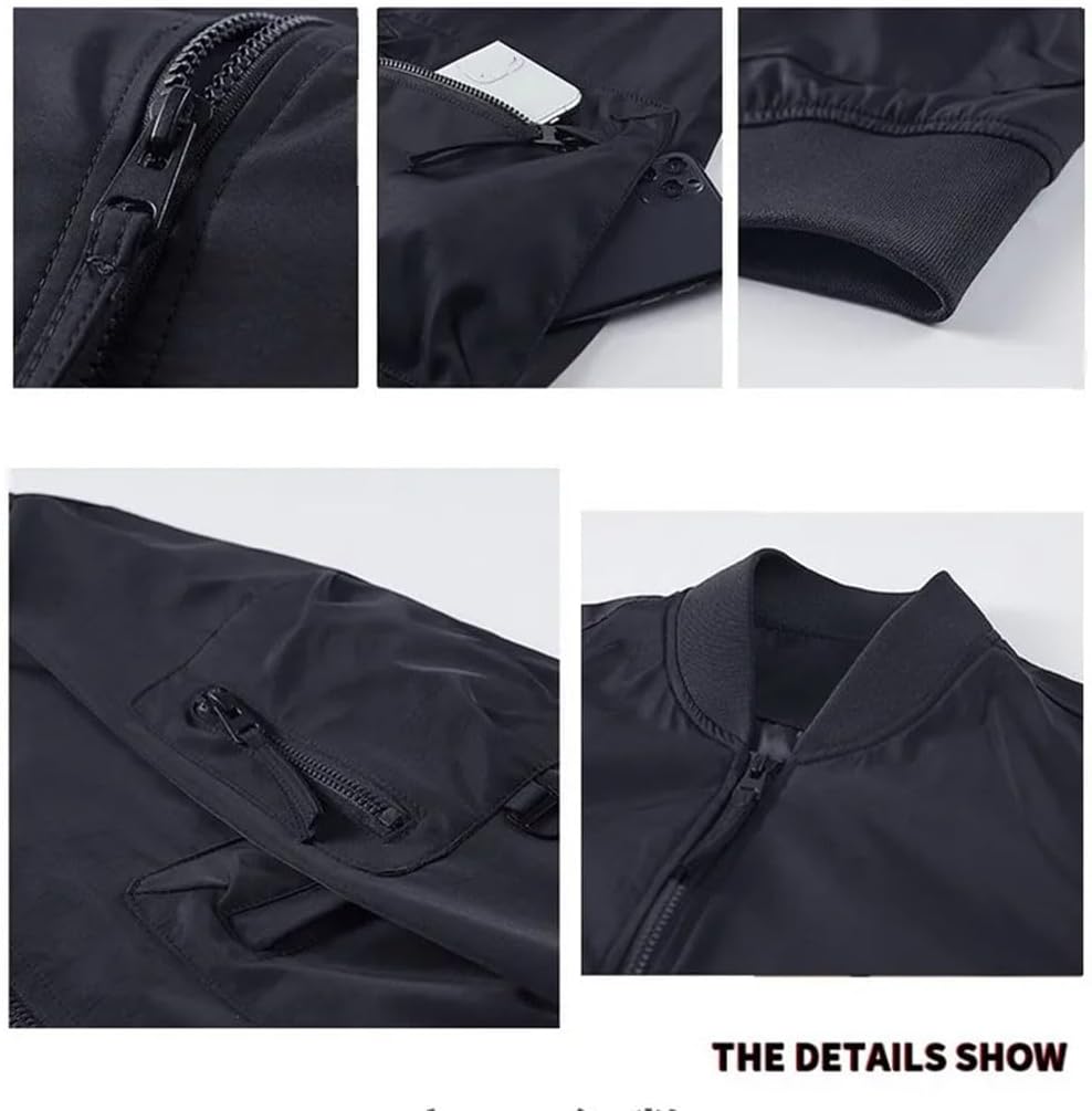 Men's Winte Baseball Jacket Casual Zipper Bomber Jacket Army Military Tactical Outerwear
