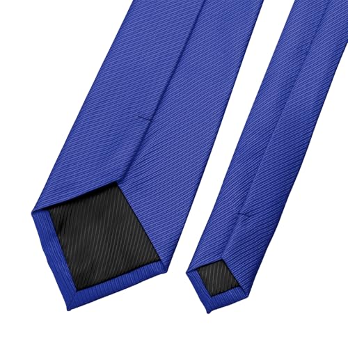 Image of KOOELLE Men's Ties Solid Pure Color Plain Formal Royal Blue Ties For Men