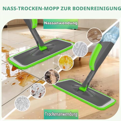 ILAVCOOL Sprühwischer Bodenwischer Wischer mit Sprühfunktion, Wischmopp für Bodenreinigung...