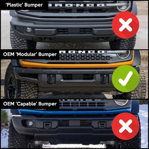 Image of Nilight Grille Guard with Light Mounting Brackets for Ford Bronco 2021-2025 Modular Steel Bumper(Not fit Sport or Raptor) Heavy Duty Steel Front Bumper Protector Bull Bar, Matte Black