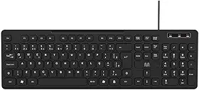 Teclado com Fio Multi USB com 3 Níveis de Ajuste de Altura, Teclas Silenciosas e LEDs Indicadores – Preto TC144