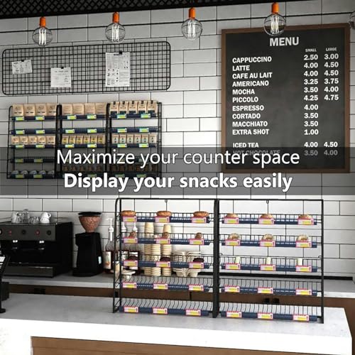 5-stöckiges Metall-Snack-Präsentationsregal – Einzelhandel Süßigkeiten & Snacks Lagerregal für Supermärkte, Theken-Merchandising, perfekt für Süßwaren und Leckereien.
