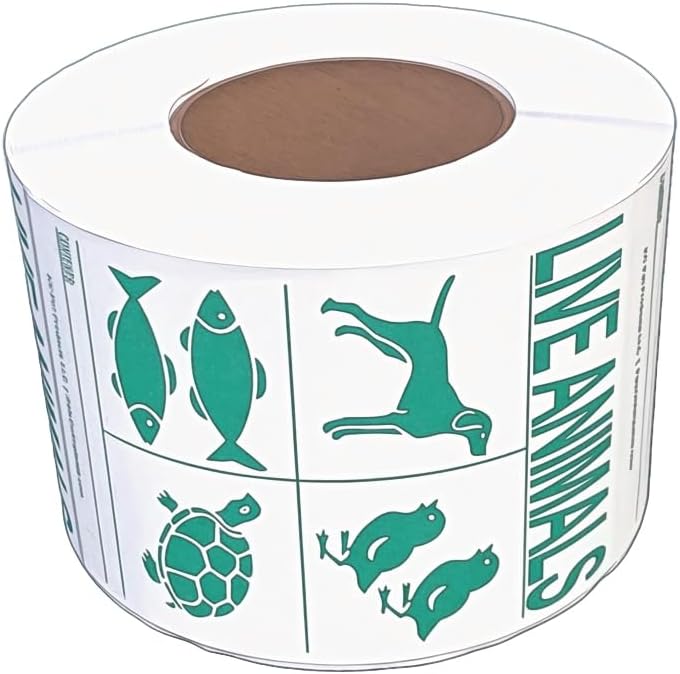 International AIR Transport Live Animal Species Labels - ROLL 500 (Large 4 x6 inch)